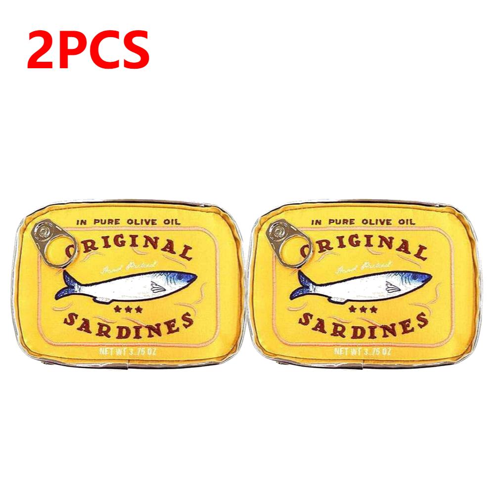 Cute Cosmetic Bag Sardines Cans Shape Funny Bag Creative Portable Toiletry Bag Fashion Zipper Multi-function Soft Makeup Bags