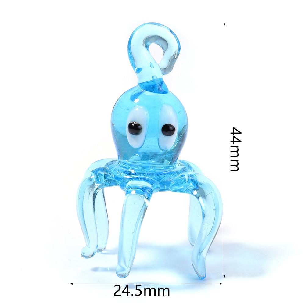 Animal Lampwork Beads Cartoon Dolphin Frog Shrimp Fish Glass Sea Animals Charms For DIY Jewelry Making Bracelet Pendant Keychain