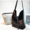 Women's Lychee Pattern Cowhide Bucket Bag - Large Capacity, Commuter Style, Single Shoulder, Lightweight Genuine Leather