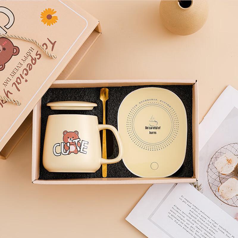MINGHUI Cartoon Heated Ceramic Mug Gift Set