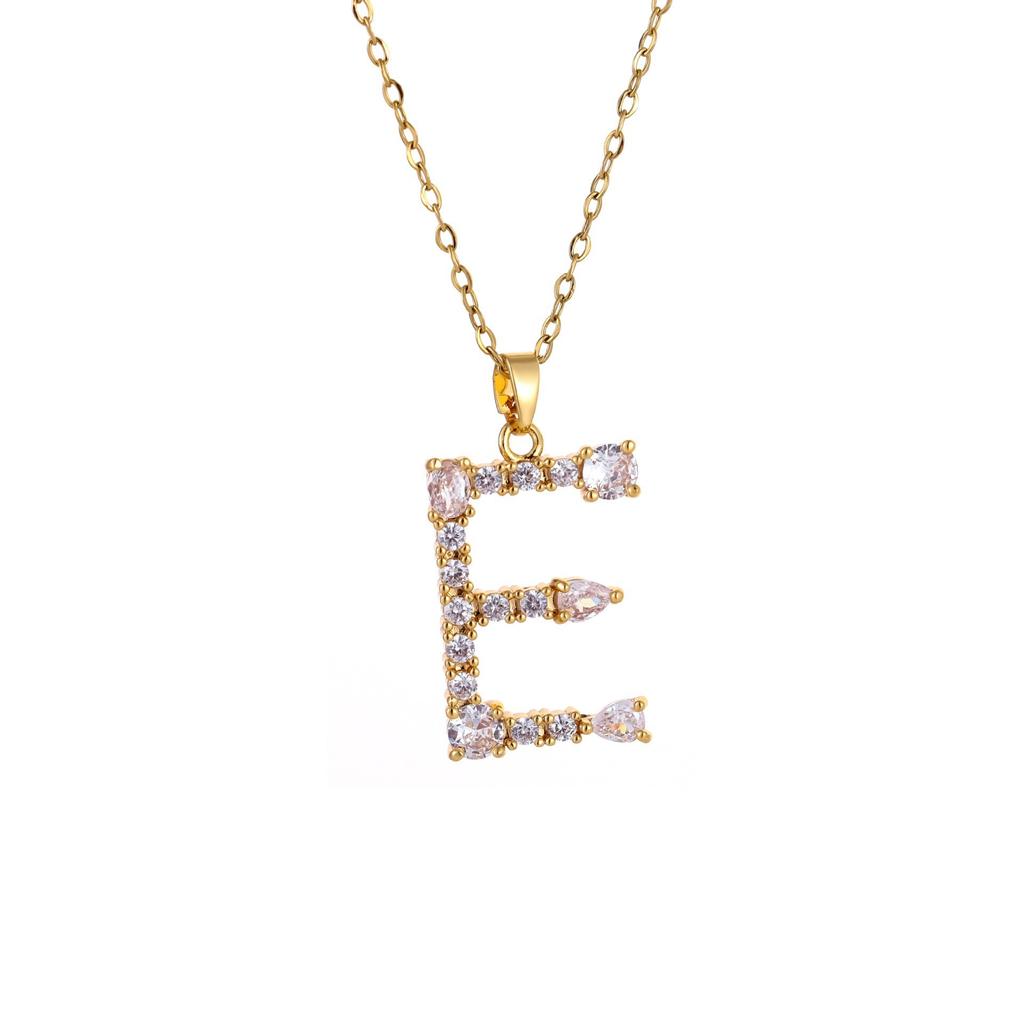 Luxury 26 Letter Necklace Women Unique Design White Zircon Crystal Collarbone Chain Party Jewelry Christmas Gift