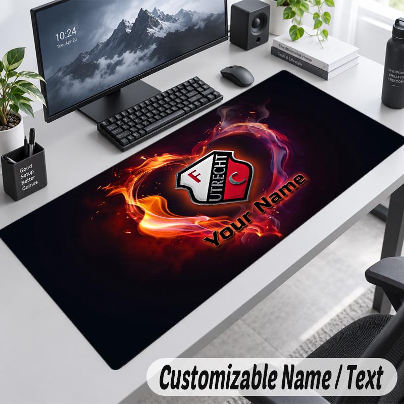 Custom Name Text Mouse Pad FC Utrecht Personalized Desk Pad For Work And Gaming