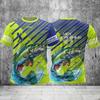 Summer Men's Fishing T-Shirts Short Sleeve 3d Fish Print Street T-Shirts Hip Hop Big Size Man Tees Loose Casual O-Neck Tops