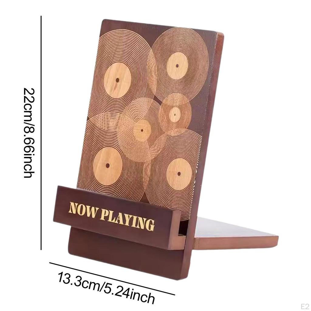 Vinylhållare Ställ Trädisplay Dekorativ Gåva Skrivbord LP-Hållare Skivtillbehör Trä