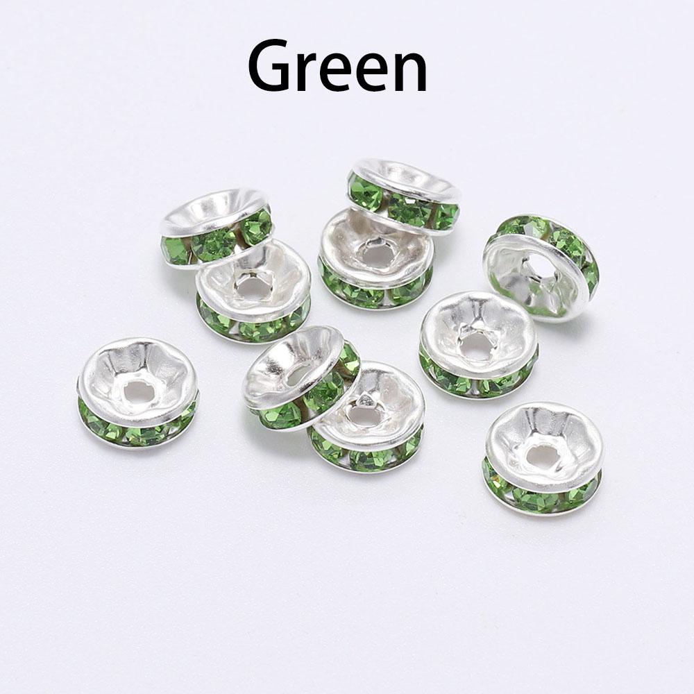 100Pcs 4 6 8 10mm Rhinestone Crystal Rondelles Bead Gold Color Loose Spacer Beads For DIY Jewelry Making Accessories