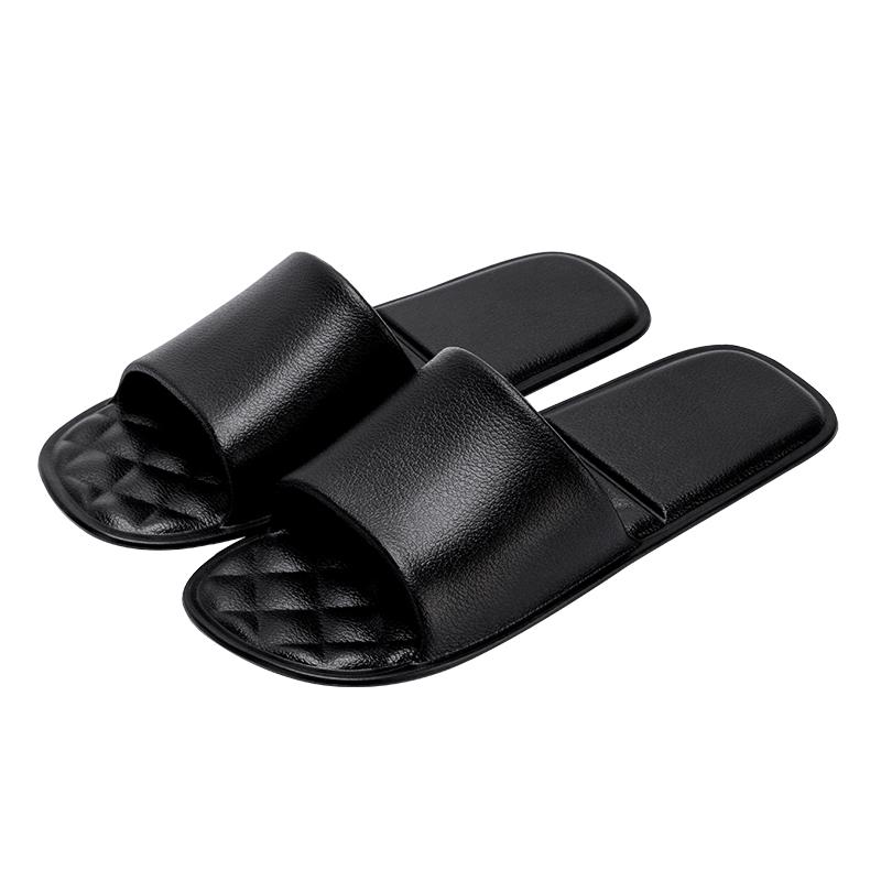 

Women Hotel Slippers Flat Casual Foldable Slides Comfortable Lightweight Men Slippers L чорний