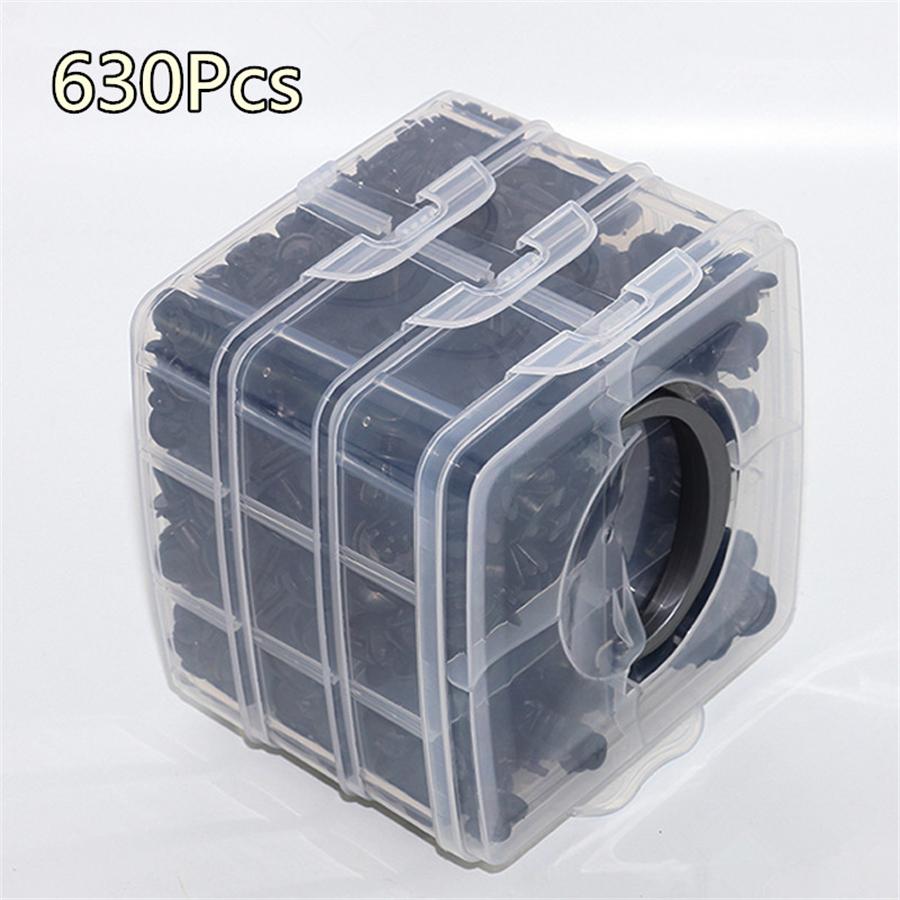 630 Pcs. Car Body Rivets, Door Panel Latches, Clips, 16 Sizes