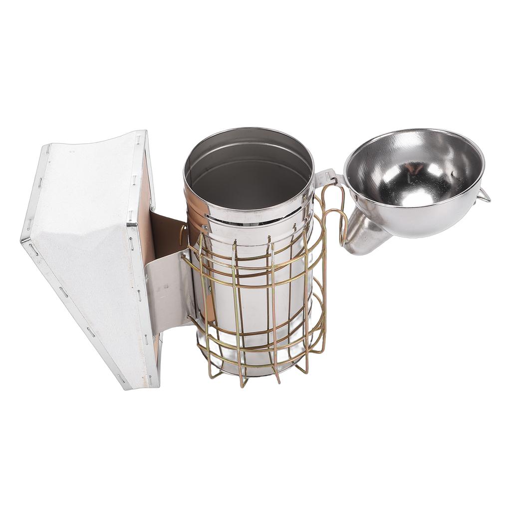 Bee Hive Smoker Stainless Steel Bee Smoker Beekeeping Equipment with Hanging Hook Prevent Burns Round Nozzle 800g A