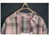 Camicia Giacca da Donna a Quadri Rosa in Cotone e Lino di Media Lunghezza Larga Primavera/Autunno
