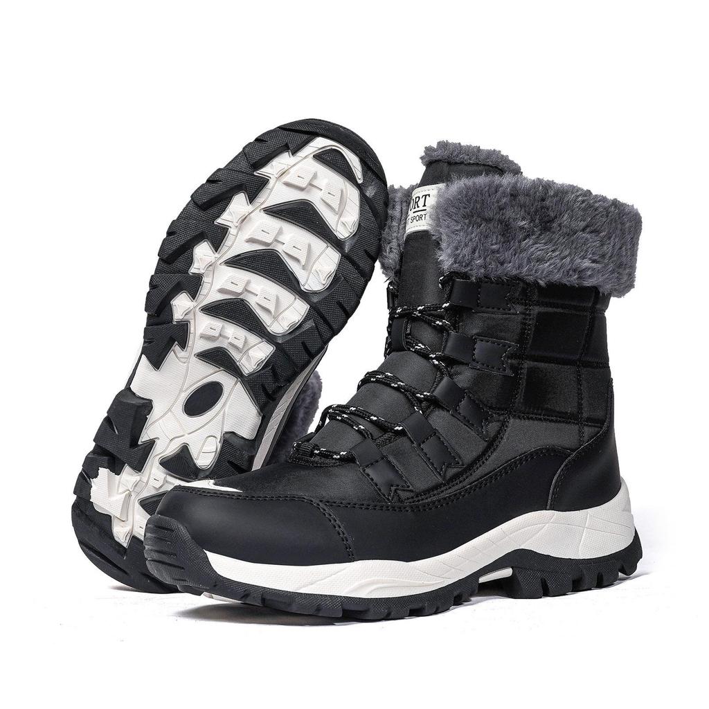 Women's High-Top Winter Snow Boots: Outdoor Travel Style, Plus Cotton, Combat Design, New for 2025.