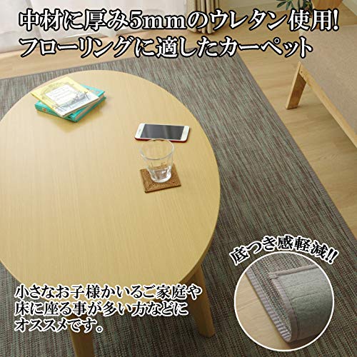 IKEHIKO Bamboo Rug Carpet DX Force Approx. 140 X 200cm Navy with Non-Woven Backing #5370650