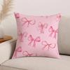 Art Pink Bow Cherry Lovely Kawaii Pillow Case Office Cushions Suitable For Sofa Car Bedroom Decorative Cushion Cover