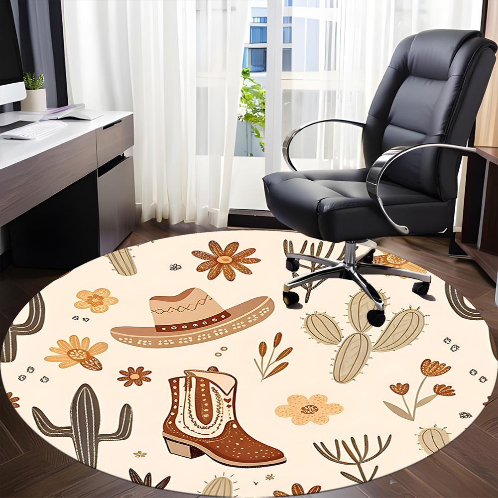 1pc Cowboy Boots Chair Carpet for Office, Non-slip, Soft and Durable Office Rug, Perfect for Office Yy251226050
