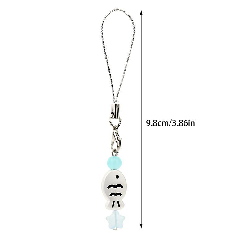 Laccetto per Telefono Pesciolino Carino Catena per Cellulare Perline Taiyaki Cartone Animato Laccetto per Cellulare Keycord Per Ragazza Regali