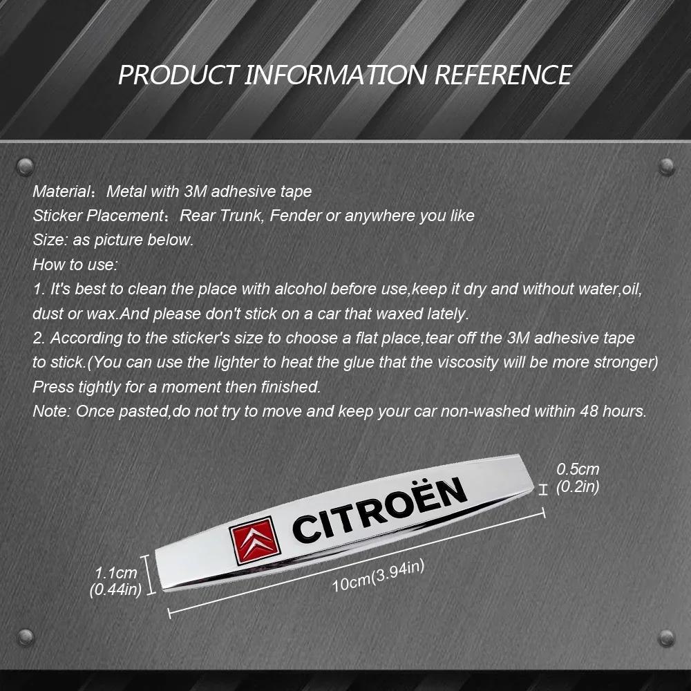 Citroen C1 C2 C3 C4 C4L C5 Cactus Berlingo Saxo VTS Car Side Rear Trunk Emblem Badge Decal Stickers Exterior Accessories