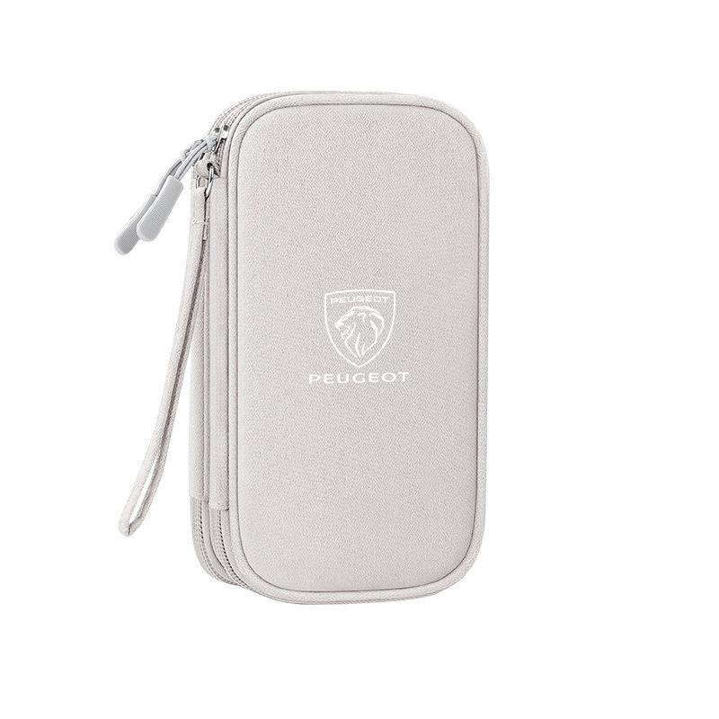 Portable Car Travel Storage Bag Key Driver's License Gadget Card Pouchs For Peugeot 408 4008 308 3008 5008 508 2008 208 RCZ 407