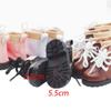 Niannyyhouse 20cm Plüschtier mit High Heels, Lederschuhen, 5,5cm Schuhsohlenlänge, Baumwollpuppe, Zubehör, Ankleiden (Schwarz)