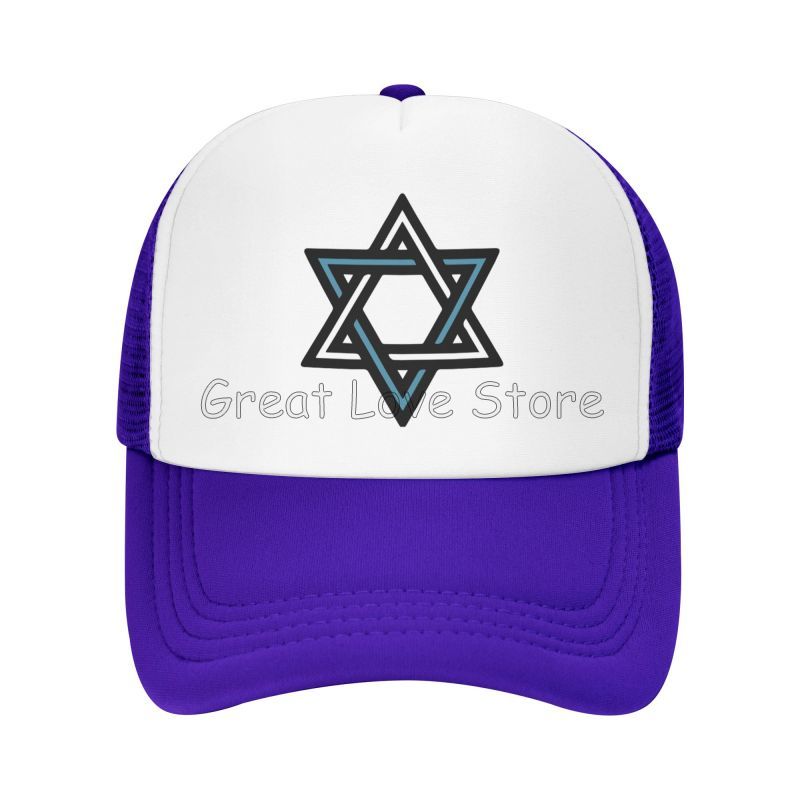 Star of David Print Mesh Baseball Caps Summer Fashion Breathable Snapback Hats Sun Protection Hats Adjustable Snapback Cap