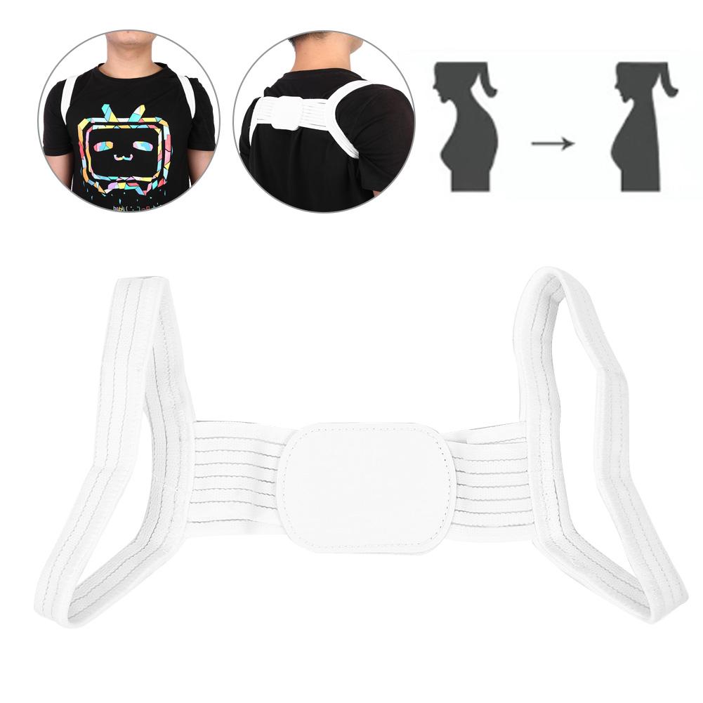 Posture Corrector Breathable Shoulder Back Straightener Adjustable Upper Back BraceL White