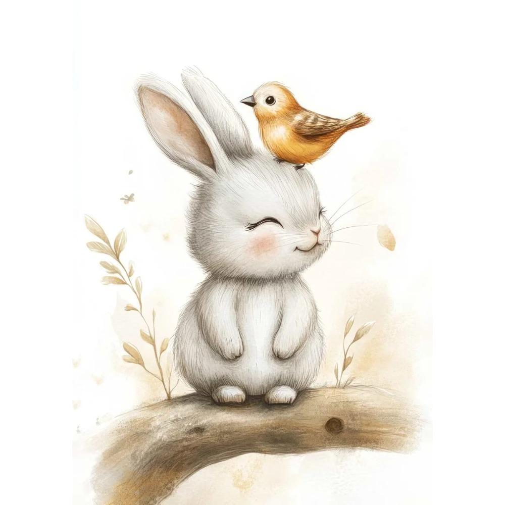 Boho Style Cartoon Animal Illustrations Posters Prints Canvas Painting Wall Art Picture Living Room Home Baby Room Nursery Decor