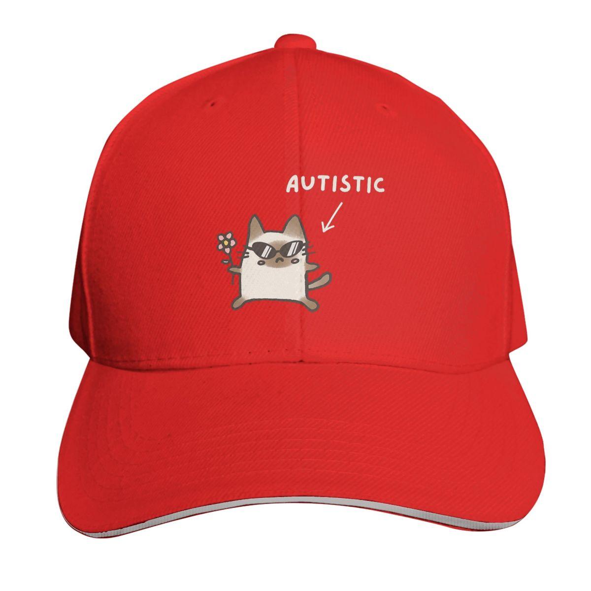 Autistic Cat Animal Cap Fashion Casual Baseball Caps Adjustable Hat Hip Hop Summer Unisex Baseball Hats One Size