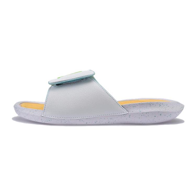 Unisex Jordan Hydro 6 Slip Resistant Cushioning Abrasion Resistant Kids  Outdoor Slippers White Gray Yellow Green FN3431-131 37.5