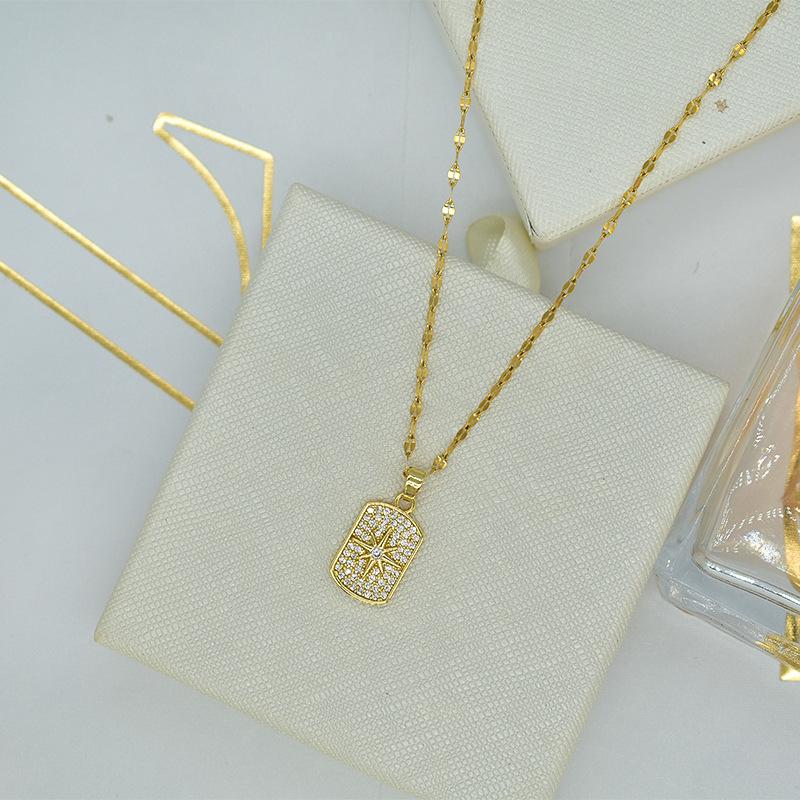 Star Tag Necklace Temperament Korean Style Fine Titanium Steel Clavicle Chain Versatile And Does Not Fade