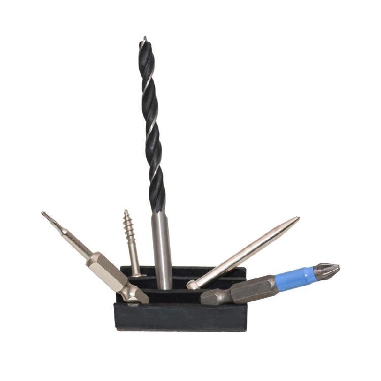 Impact Driver Drill Bit Holder Rack Support With Strong Magnets Suitable for Secure Bit Retention, Driver Bit Management