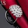 925 Sterling Silver Fireworks Coral Ring Fashionable Wedding Jewelry