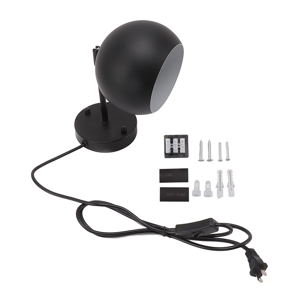 Aplice de perete vintage reglabilă E27 E26 bază lumină LED lumină de toaletă cu întrerupător negru