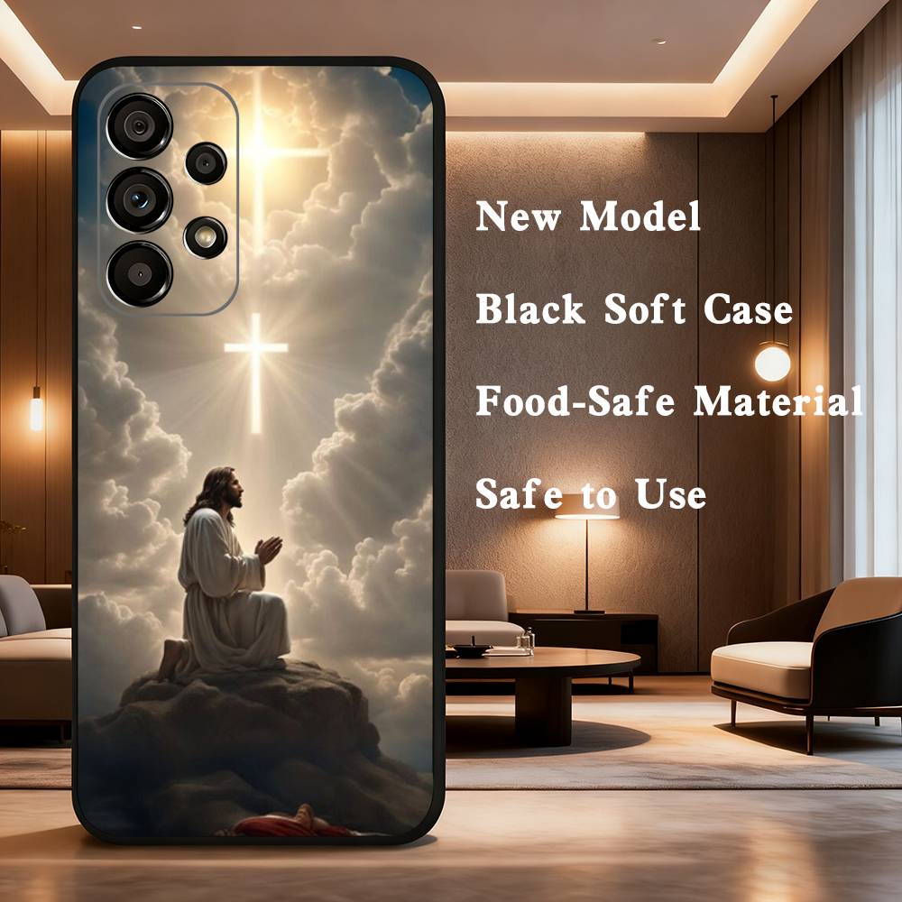Jesus Christian Faith Case For Samsung Galaxy A73,52,71,22,Note,31,8,9,53,32,72,41,J7,Soft Black Silicone Cover