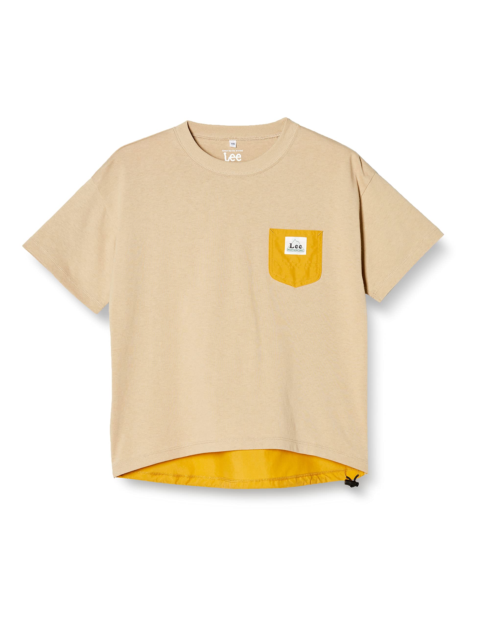 

Lee Official OUTDOORS Short Sleeve Spindle for Size 130 T-Shirt Boys, LK0827-116, Beige, бежевый