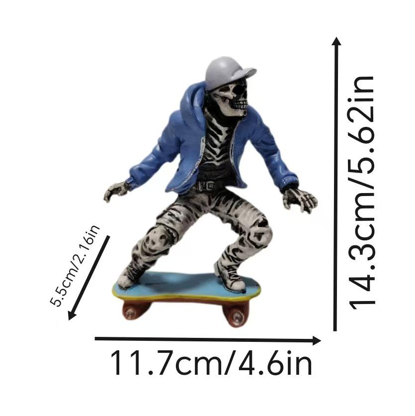 Cross-Border Halloween Resin Skeleton Sports Ornament for Office & Home Decor небесно-голубой