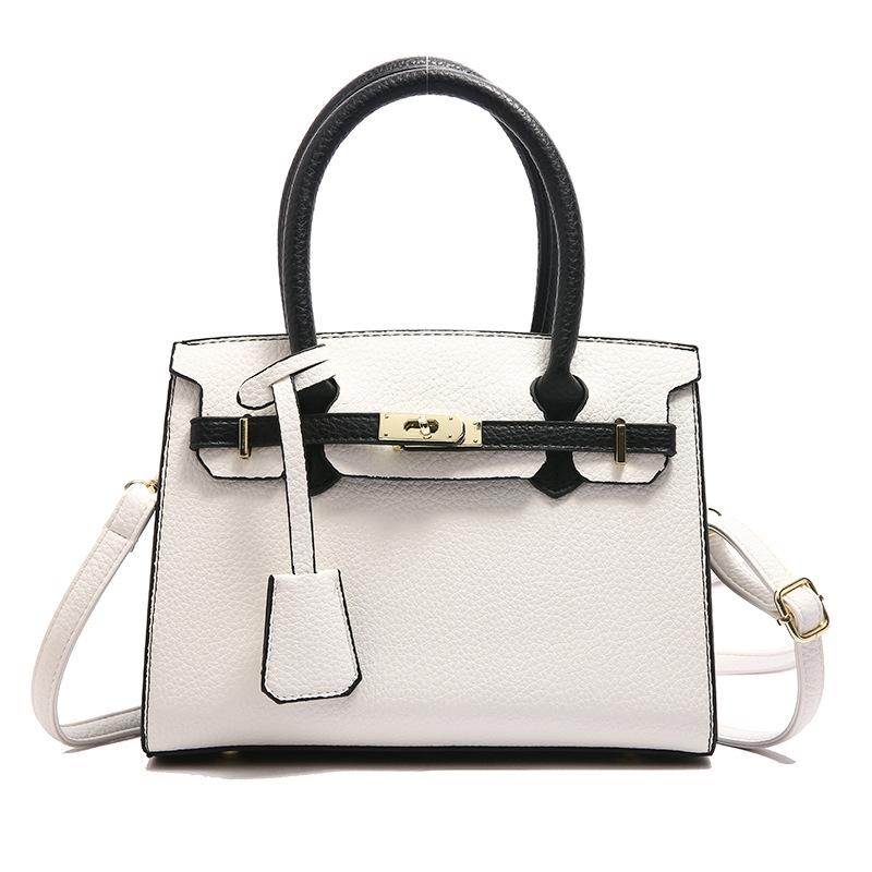 

Bag women s autumn and winter new trendy simple solid color shoulder bag fashion temperament lychee pattern handbag tide білий