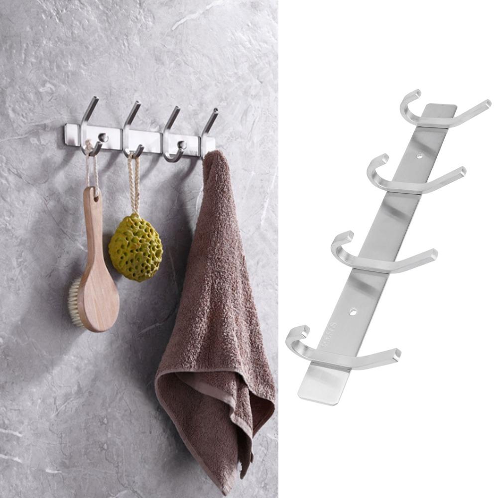 Stainless Steel Coat Hook 4 Hooks Coat Hanger Simple Style Coat Rack  Home Office