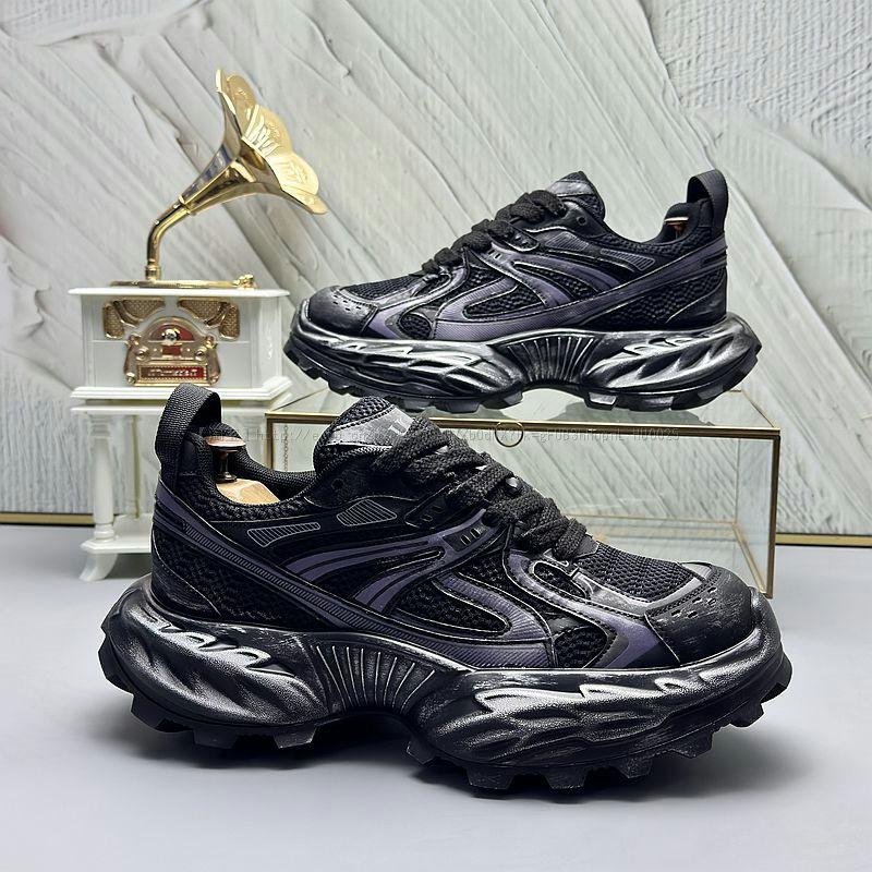 

Men s Casual Sports Shoes Autumn 2025 Comfortable Non Slip Breathable Outdoor Sports Shoes Retro Platform Running Shoes 44 чёрный