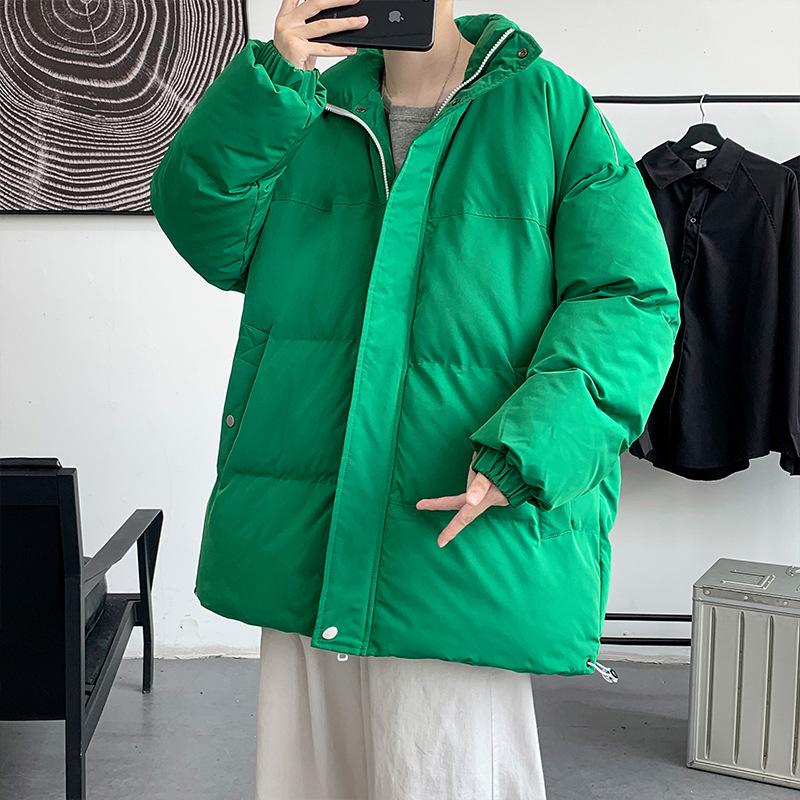 

Velvet Cotton Light Board Couple Cotton-padded Clothes, Men s and Women s Cotton-padded Clothes, Solid Color Bread Clothes, Cotton-padded Jacket M зелёный
