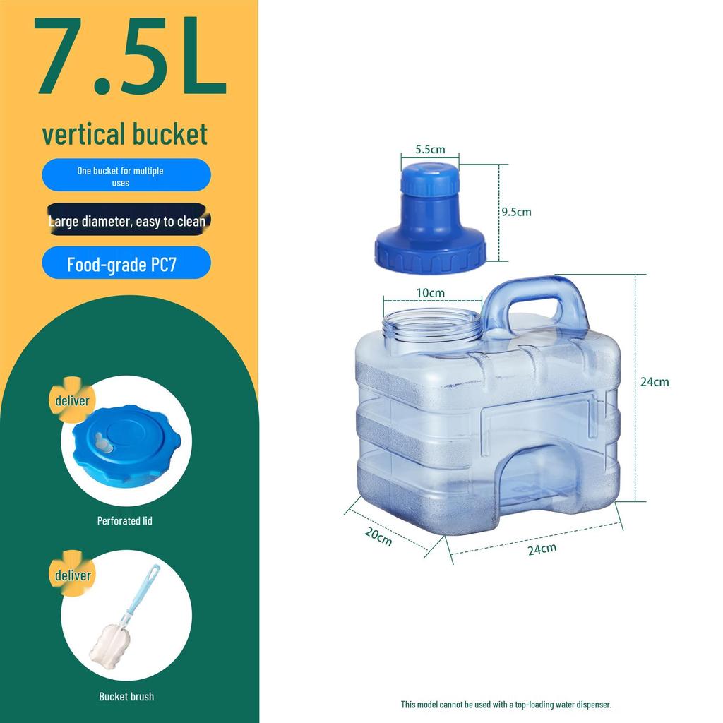 Wide Mouth Detachable Washable Mineral Water Dispenser Bottle - Hand-held Plastic Drinking Storage Barrel
