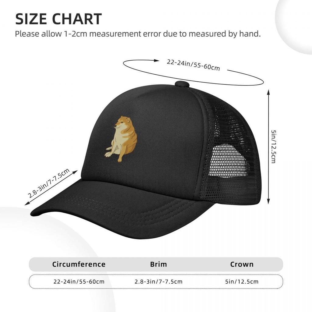 Baseball Caps Meme Balltze Cheems RIP Grpahic Funny Doge Mesh Hats Outdoor Casquette Men Women Hats