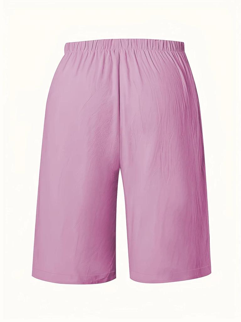 European & American Women's Mid-Length Solid Color Casual Fashion Pants