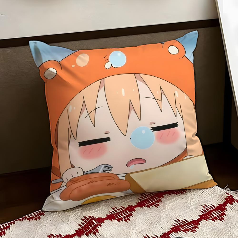 Anime HHimouto UUmaruchan Cushion Cover Reversible Soft Durable Pillow Cover Home  Car MultiScene Use for Daily Comfort