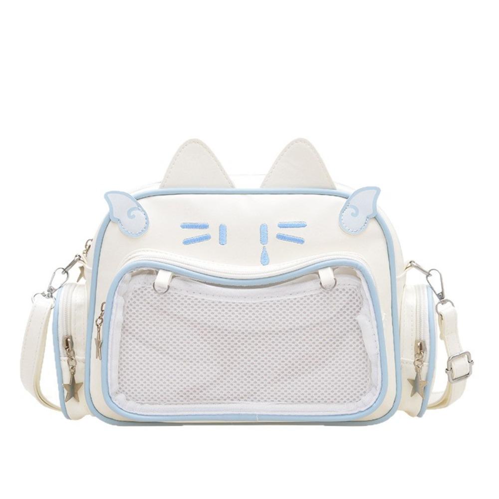 Preppy Style Cute Cat Itabag JK Kawaii Y2K Shoulder Bag Creative Transparent Pocket Bag  Outdoor