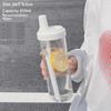 Eco Friendly Plastic Pearl Milk Tea Cup 500ml Reusable with Lid Straw for School Kids Coffee Juice Drinking