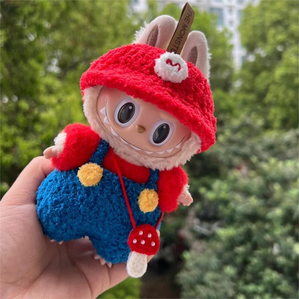 Heart-Beating Macaron Face Doll Clothes for 17cm Labubu - Three Generations Edition