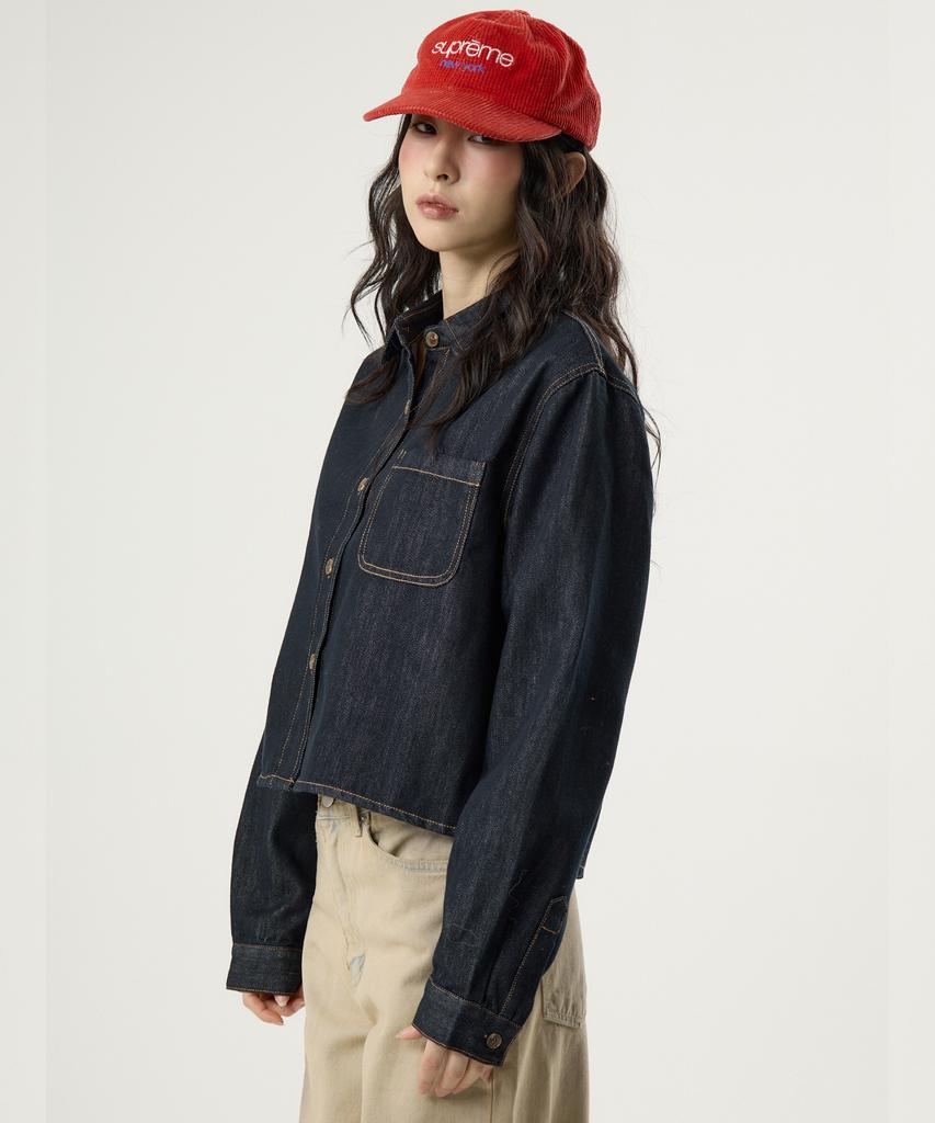 UNKNOWN PLANET Pocket Crop Denim Shirt Indigo