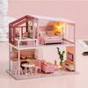 3D Wooden Mini Doll House Assembly Building With Furniture Kit Small DollHouses Kit Decoration For Children's Toys Birthday Gift