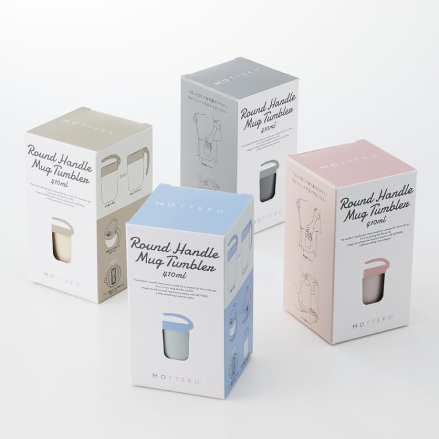 MOTTERU Kuruto Handle Mug Tumbler 410ml Stainless Steel Mug Thermo Stainless Steel Thermo Stainless Steel Mug Thermos Vacuum Double Layer Heat