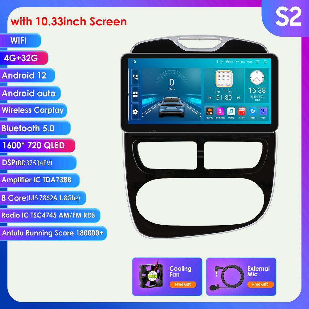 

8 + 128G Беспроводная связь Carplay 4G-LTE 2din Android Авторадио для Renault Clio 4 2012-2016 Автомобильный мультимедиа Стерео GPS Navi Аудио Видео BT Интеллектуальный экран S2 8Core 4G 32G