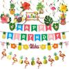 Themed Party Decorations Flamingo Birthday Flag Latte Spiral Pendant