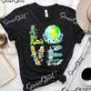 Love Mother Earth Wild Animals T Shirt Day Climate Change Eco Friendly Casual Vintage Homme Designer Clothes Stretched